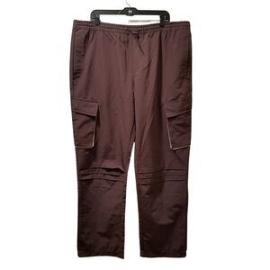 Forever 21 Slim-Fit Cargo Pants Men’s 2XL XXL Brown Stretch Elastic Waist 40x32